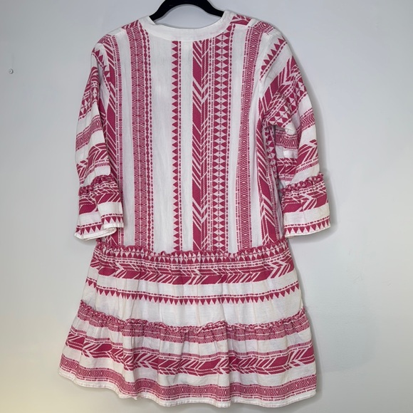 THML Pink and White V-Neck Bell Sleeve Sundress - Picture 10 of 12